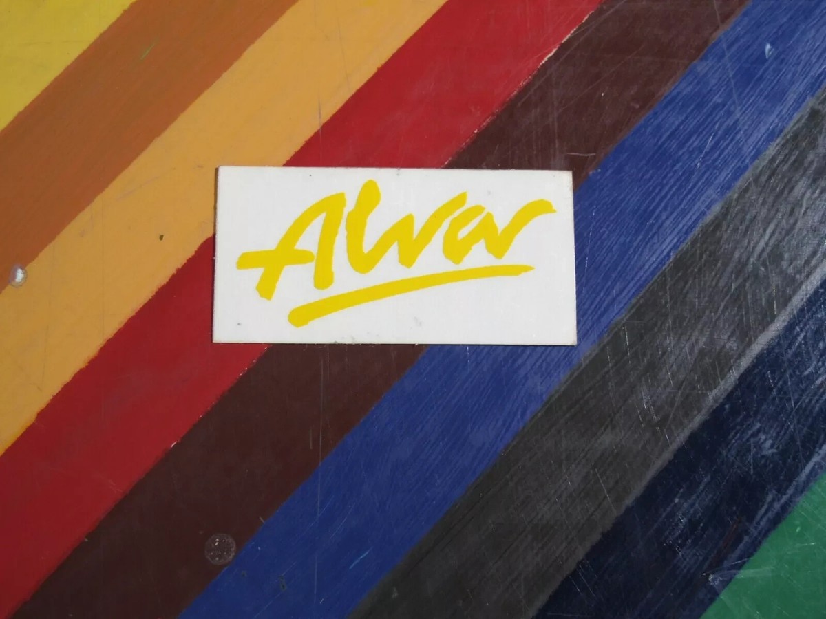 スケートボード Alva Vtg Skateboard Sticker vtg 1970s Alva skateboard sticker original small rectangle yellow