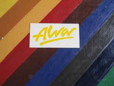 スケートボード Alva Vtg Skateboard Sticker vtg 1970s Alva skateboard sticker original small rectangle yellow