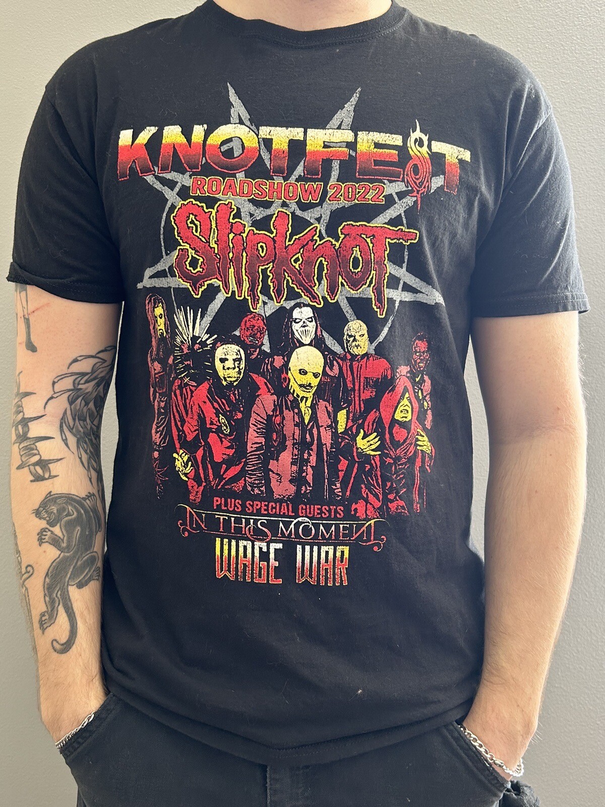Men’s Knot fest 2022 Metal Slipknot Shirt Size m