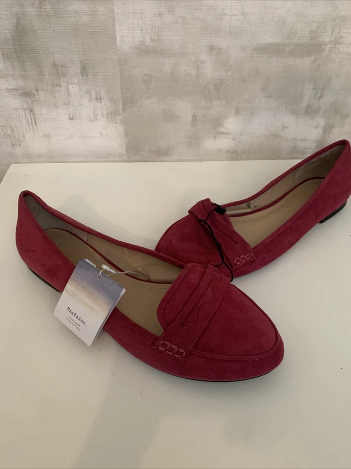 Chaussures Mocassin Rose Fushia Touché Suédine Trafaluc Zara P39 Neuf - Photo 1/4