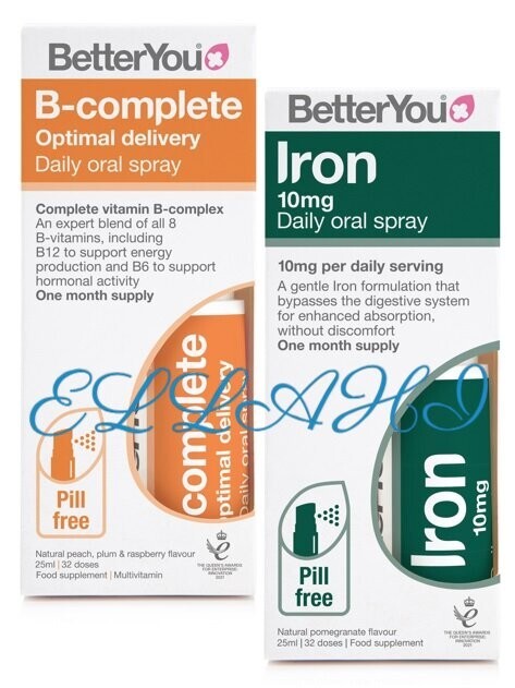 BetterYou Iron 10 oral spray & B Complete Oral Spray(Pack of 2)