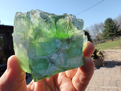 115g Andara Master Indigo Earth Green Crystal Spiritual Healing crackle effect