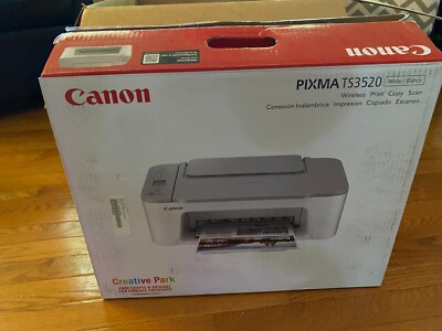 Canon PIXMA TS3520 White Wireless All-In-One Inkjet Printer Copier Scanner USB