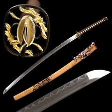 T10 Steel Clay Tempered Japanese Samurai Katana Sword Real Hamon Full Tang