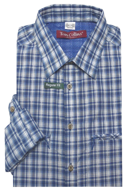 Tom Collins atmungsaktives Outdoor Funktions-Wanderhemd blau Regular Fit TH-0401 - Bild 4 von 4