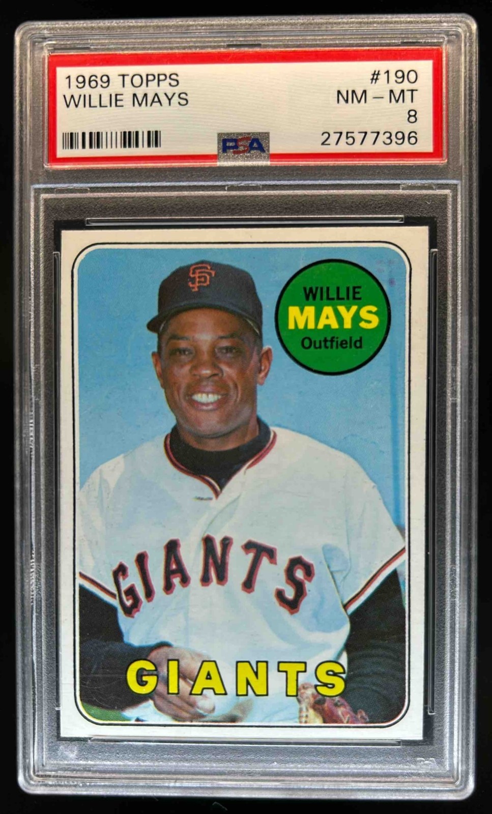 1969 Topps Willie Mays #190 Giants PSA 8