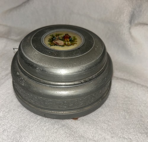 1930’s Vintage Thorens Switzerland Metal Powder Music Box. See description.