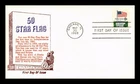 US COVER FIRST DAY OF ISSUE KHOL KRAFT CACHET 50 STAR FLAG 6C POSTAGE 1969