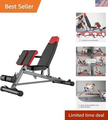 Multi-Functional FID Weight Bench - 1000 lbs Capacity for Home Gym Flexibility