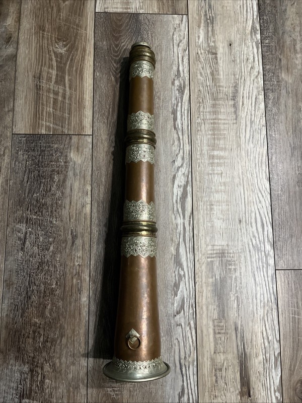 Vintage Tibetan Buddhist ritual trumpet dungchen rag-dung copper brass