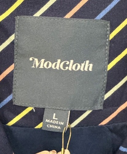 Modcloth Womens Blue Striped Sleeveless Knee Length Dress Size Large NEW NWT - Picture 7 of 20