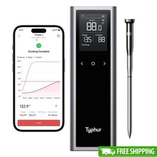 Wireless Meat Thermometer WiFi Bluetooth Large LCD Display BBQ Grill Cooking New