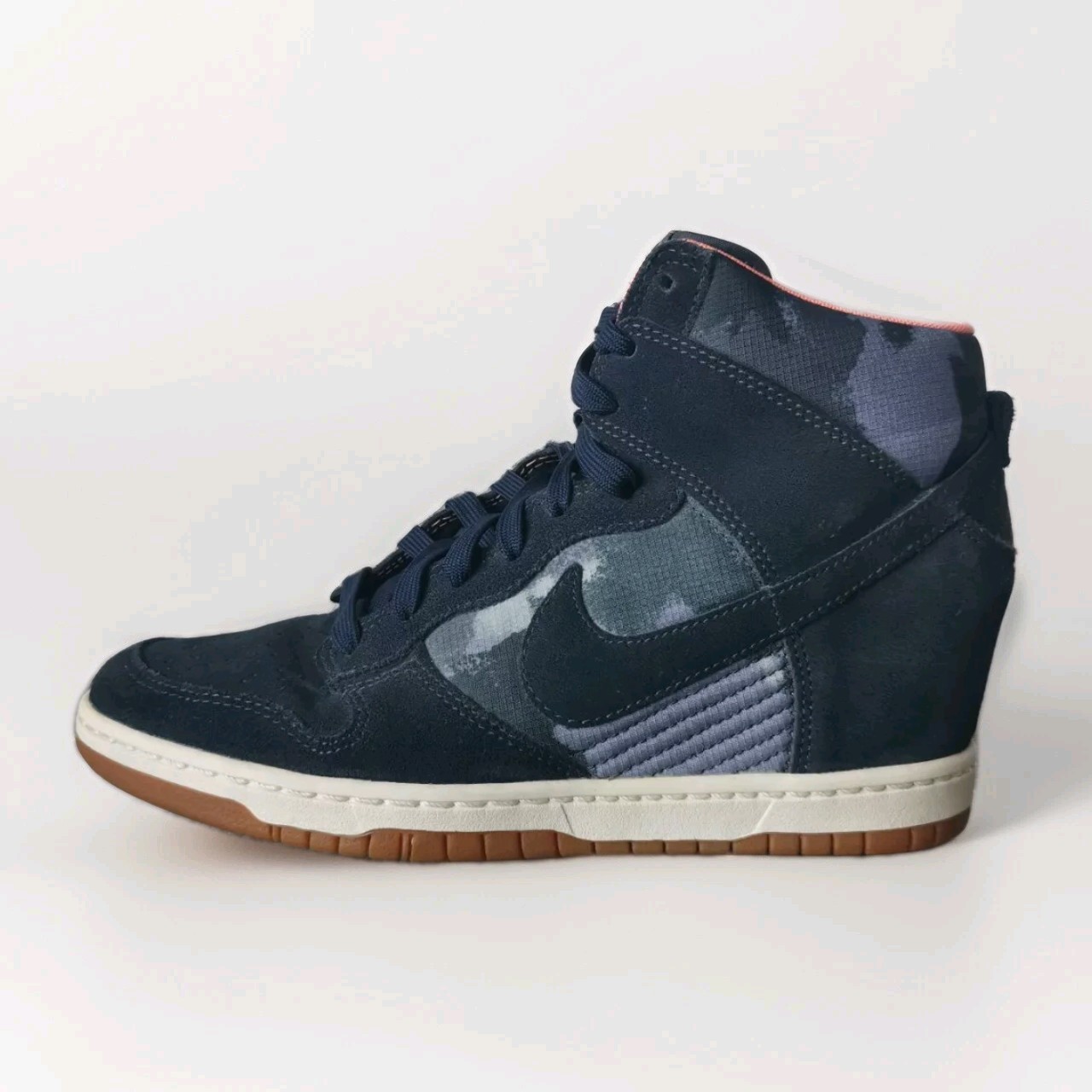NIKE DUNK SKY HI WEDGE PRINT SIZE UK 6.5 EUR 40.5 (543258 401) NAVY