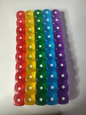 Dice D6 Brand New Set Of 50 Translucent Rainbow, Red, Yellow, Green,Blue, Purp
