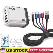240W Supe Fast Charging USB Type C Wall Charger For Samsung iPhone Android Phone