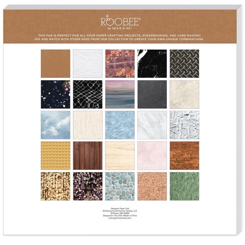 Texture Paper Pad 12x12 DIY Crafts Scrapbooking Multi-Use Cardstock 50 Sheets