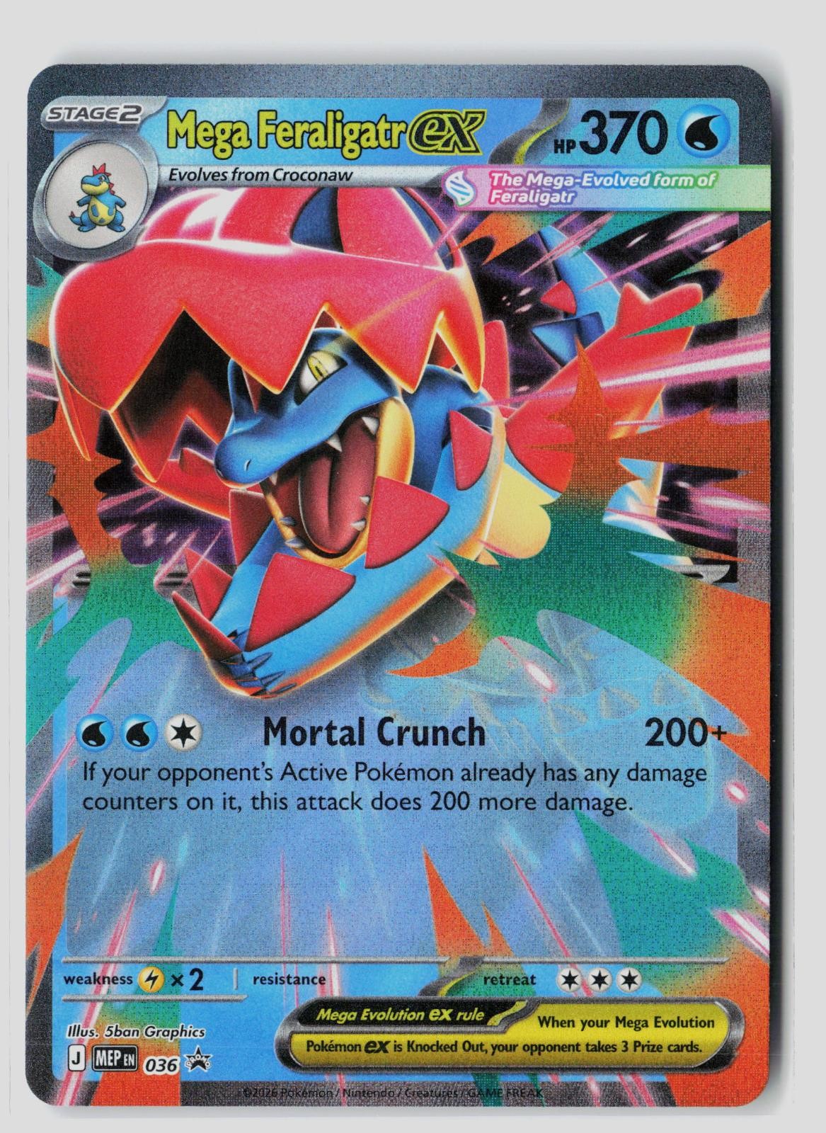 Mega Feraligatr ex 036 Holo Promo ME: Mega Evolution Promo Pokemon NM