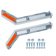 Angled Spring Loaded Mud Flap Hanger Bracket Mudflap Holder Set 1-1/8" Chrome