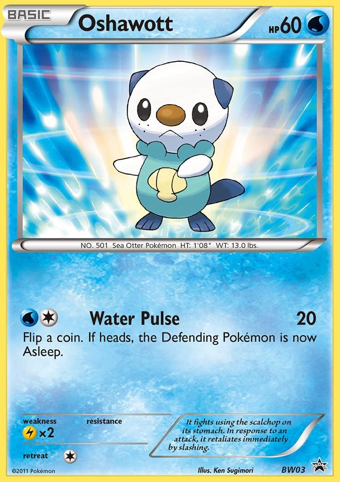 Pokemon Oshawott (BW03/143) BW Black Star Promos LP HOLO