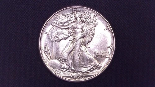 1942-P Walking Liberty Half Dollar • 90% Silver • AU Grade • Exact Coin Shown