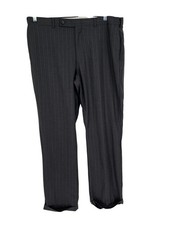 Oscar De La Renta Dress Pants Men's Size 38x32 Gray Pinstripe 100% Wool