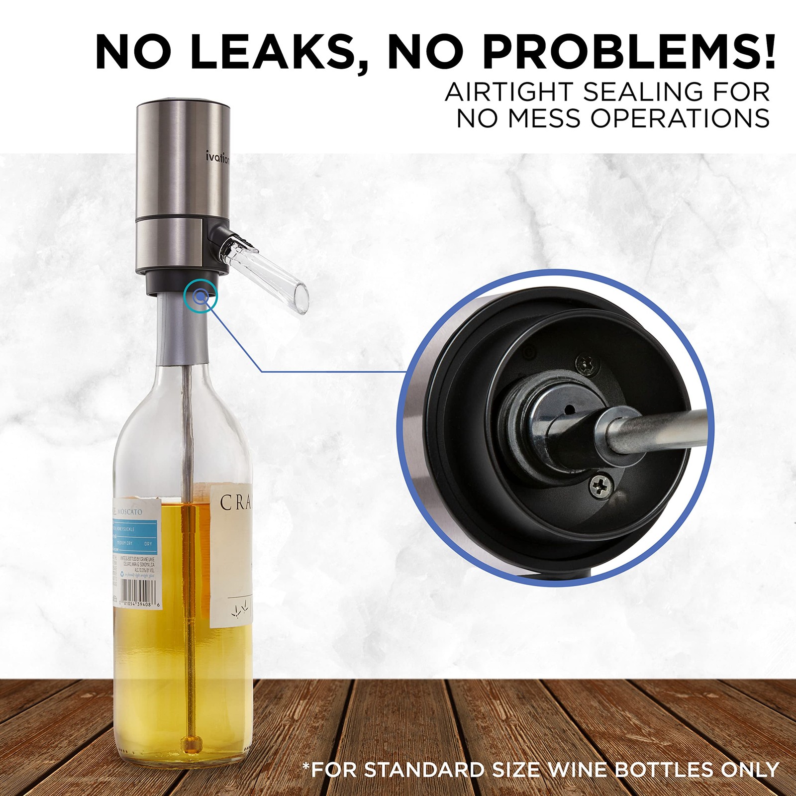 Stainless Steel Wine Aerator & Dispenser Set | Electric Battery-Operated Univ...