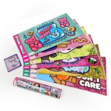 Sticki Rolls Jumbo Stickies 6-Pack Capsule - 72 Giant Re-Stickable Foil Stickers
