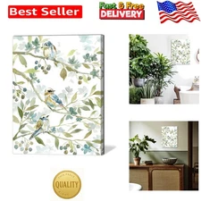 12x16 Retro Birds Painting - Framed Botanical Wall Decor for Aesthetic Homes