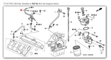 HONDA ACURA GENUINE OEM NSX Pipe, Breather Oil Filter ☆ 17137-PR7-J00 ☆