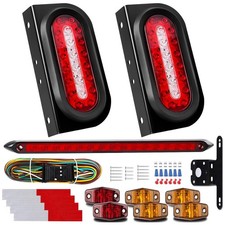 DOT Compliant LED Trailer Lights Kit 6 Inch Oval Tail Lights with Backup Reverse