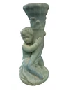 Vintage Van Briggle Pottery Cherub Cornucopia Vase - Turquoise Matte