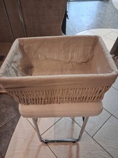 cestino portaoggetti in vimini da bagno con fodera interna lavabile colore bianc