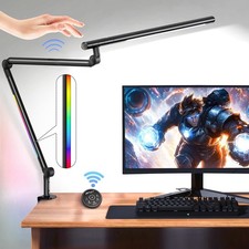 LED Desk Lamp with Clamp, 18W Architect Desk Lamp with Dual Light, Flexible 3...