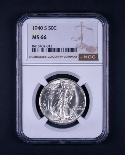 1940-S Walking Liberty Half Dollar 50c NGC MS66 WB012