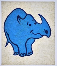 Original VINTAGE 1970s Heat Transfer | Blue Rhino