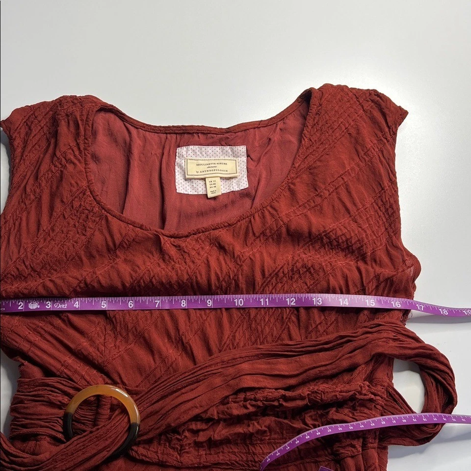 Maxi Vestido Moulinette Soeurs Anthropologie Ginebra Rojo Ladrillo Foto 4 de 4