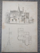 Fern Cliff Villa, Wemyss Bay, Firth of Clyde - Antique Print - 1868