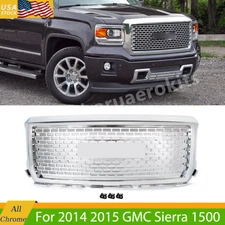 For 2014-2015 GMC Sierra 1500 Chrome Denali Style Hood Grill Front Upper Grille