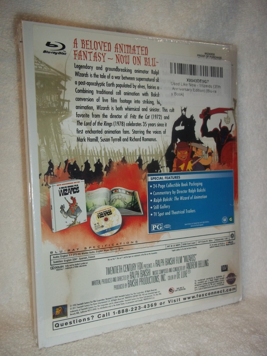 Wizards (Blu-ray, 2004) anime family animated Ralph Bakshi film