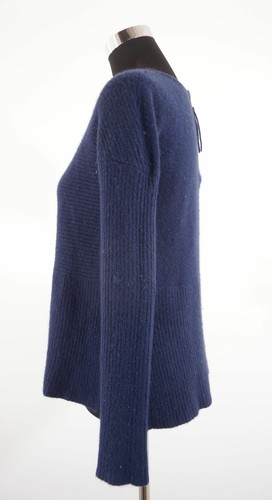 Mrs & Hugs Damen Pullover 34 blau dunkelblau Rundhals Oversized Kaschmir A858 - Bild 4 von 5