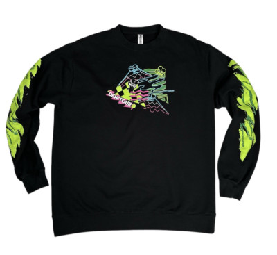 2023 Dew Tour Promo Extreme Sports Mtn Dew Black Neon Graphic Print Shirt XL