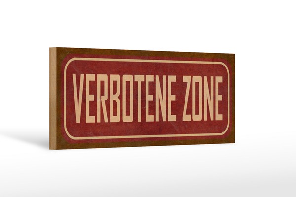 Holzschild Spruch 27X10 Cm Verbotene Zone Geschenk Holz Deko Schild Wooden Sign-image