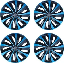 Black & Blue Set (4pcs) Wheel Covers 17" Hubcaps Universal Replacement Hub Caps