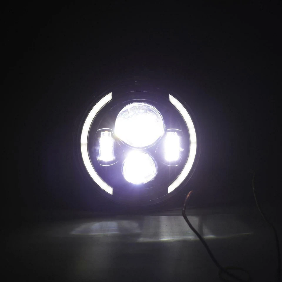 For Dodge D100 D200 D300 Pickup 1969-1974 7 Inch Round  LED Headlights DRL - Image 2 of 4