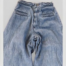 Rare Vintage 60s Womens Wrangler Jeans Braided Wide Bell Bottoms Made In USA