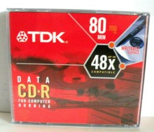 TDK 80-Minute CD-R Discs 3-Pack 700 MB Rewritable New Original Plastic Wrapped