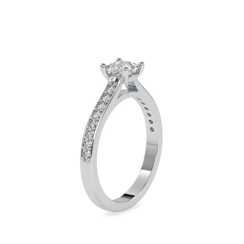 0.75ct IGI Certified Lab Grown Diamond Engagement Ring Princess Cut 14k Gold image-3