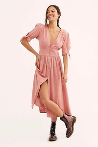 dusty rose midi dress