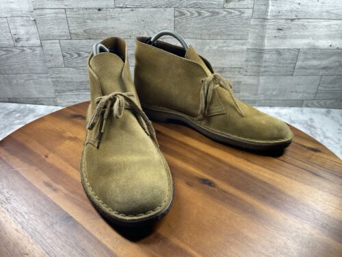 Clarks Desert Chukka Boots Men 9 M Shoes Brown Suede Lace Up Comfort Bootie