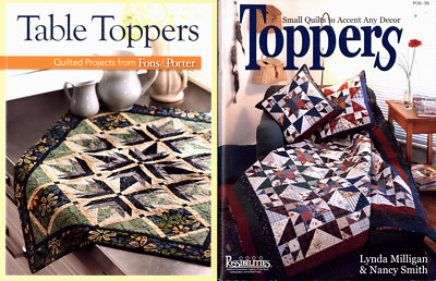LYNDA MILLIGAN FONS & PORTER TABLE TOPPER QUILTS 2 BOOKS VERY GOOD SOFTCOVERS
